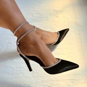 Glitter Ankle Strap Heels Size 7.5